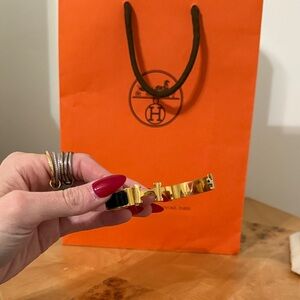 Hermes Gold and Black Bracelet